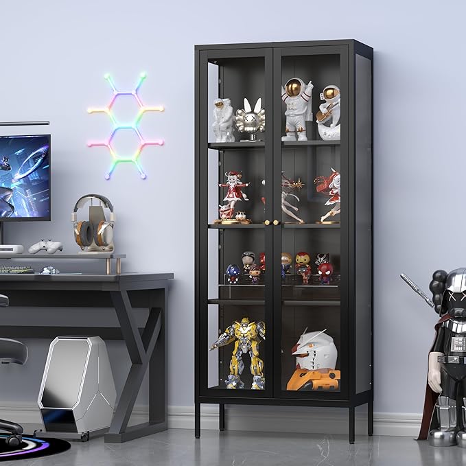 UNICOLY Glass Display Cabinet 4-Tier, Display Cabinet - Image 2