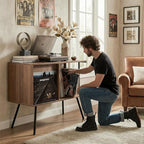 Faesun Flip Top Record Player Stand, Large Turntable Stand Holds up to 150+ - Image 8