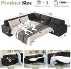 AMERLIFE 106" Oversized Sofa Bed, Sectional Sleeper Sofa - Image 2