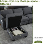 122.8" Large Sectional Couches for Living Room, 6 Seater L Shaped Modular - Image 4