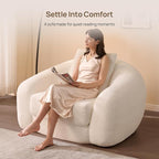 SICOTAS 49.9" Curved Convertible Sofa Couch Bed - Image 5