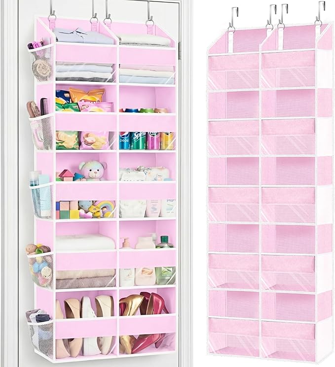 Ofiray-home Pink Over The Door Organizer 5 Tiers, Extra Large Behind Door by Ofiray-home