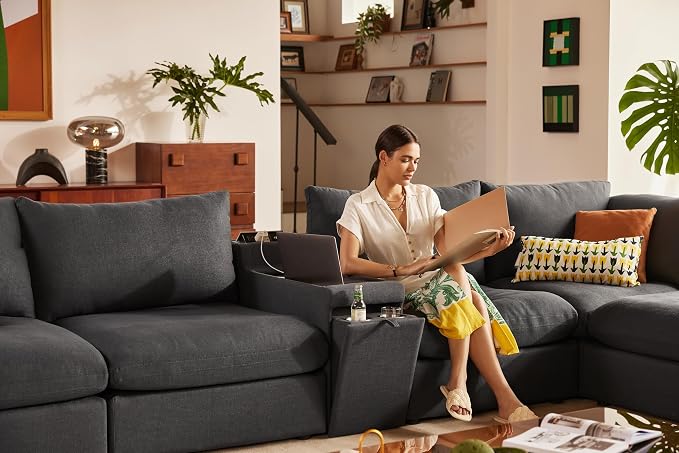 LINSY HOME Oversized Modular Sofa, Cloud Sectional Couch - Image 3