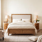 HOMPUS Round 3 Drawer Nightstand Set 2, Farmhouse Chest of Drawers, No Assemble - Image 2