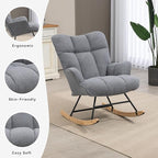 SAETSFEG Rocking Chair Nursery Teddy Upholstered Glider Rocker Rocking Accent - Image 3
