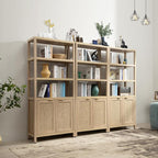 SICOTAS Bookshelf 5 Tier Book Shelf Rattan Boho 71" Tall Bookcase - Image 8