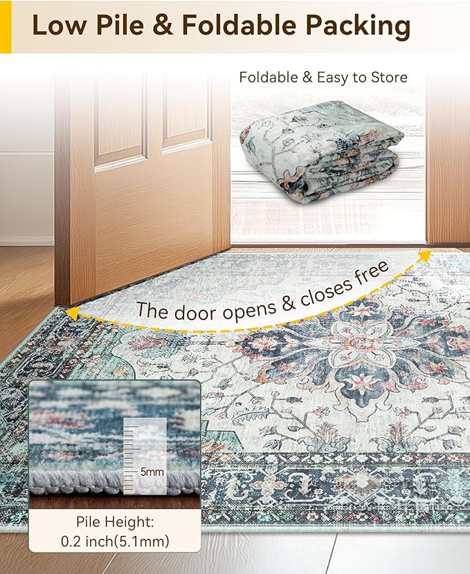 RELEANY Area Rugs 2'x10' Runner Rug Non Slip Washable - Image 6