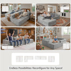 108" Boneless Couch Modular Sectional Sofa, L-Shaped Couch - Image 7