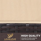 LEVELEVE 3 pcs Rocking Bistro Set Conversation Chairs PE Wicker Outdoor Rocking - Image 8