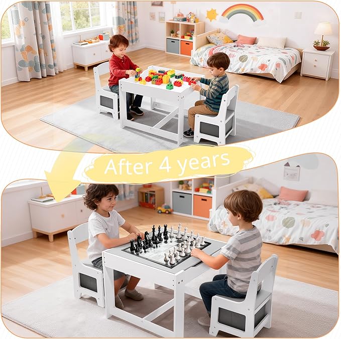 Pterying Wood Toddler Table and Chair Set - Image 5