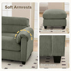 HAOMARKETS Corduroy 4-Piece Sofa Set, Upholstered Ottoman Set of 2, Accent - Image 4