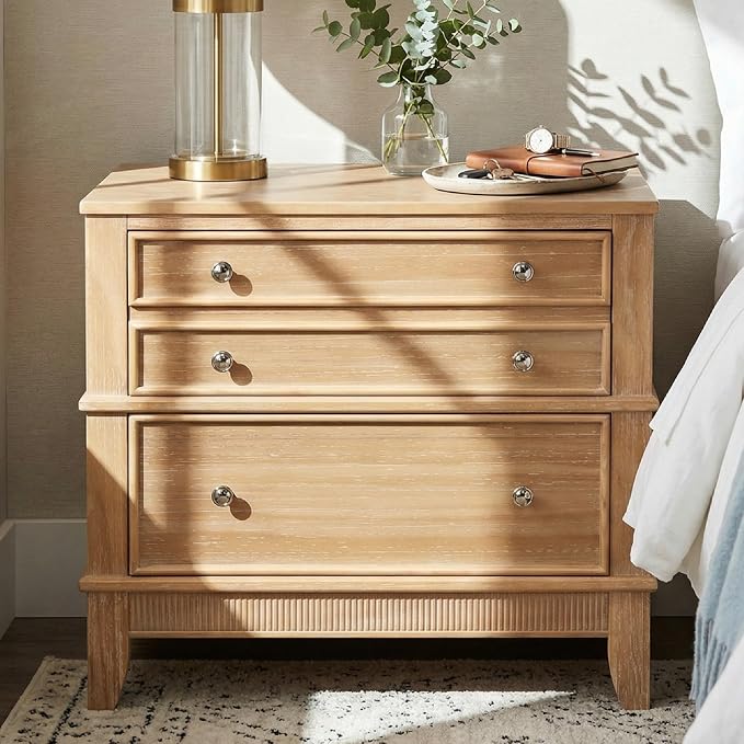 Merax 27.3 Inch Solid Wood Nightstand, Mid Century Modern Night Stand by Merax