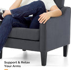 VINGLI Accent Chairs Set of 2 Living Room Chairs Dark Grey Reading Chair - Image 6