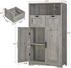 Iwell Storage Cabinet with 2 Drawers & 2 Adjustable Shelves, Kitchen Cabinet - Image 3