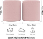Cmishe Ottoman Poufs with Storage, Soft Upholstered Vanity Stool - Image 2