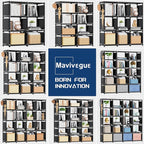 Mavivegue Book Shelf, 12 Cube Storage Organizer, DIY Bookcase, Metal Cube - Image 6