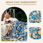 LUTBM Boho Throw Blanket for Bed Cotton Summer Blankets Twin Size for Bedroom - Image 4