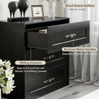Wooden Dresser with 3 Large Drawers, Modular Media Console Storage Chest of - Image 4