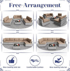 KIGOTY 7-Piece Patio Furniture Set, All-Weather PE Rattan Outdoor Sectional Sofa - Image 6