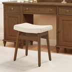 LUE BONA Solid Wood Vanity Bench Stool, 17.3" H Ergonomic Saddle Stool by LUEBONA