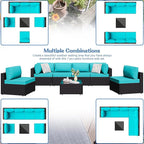 7 Piece Outdoor Patio Furniture Set, All Weather Conversation Set - Image 2