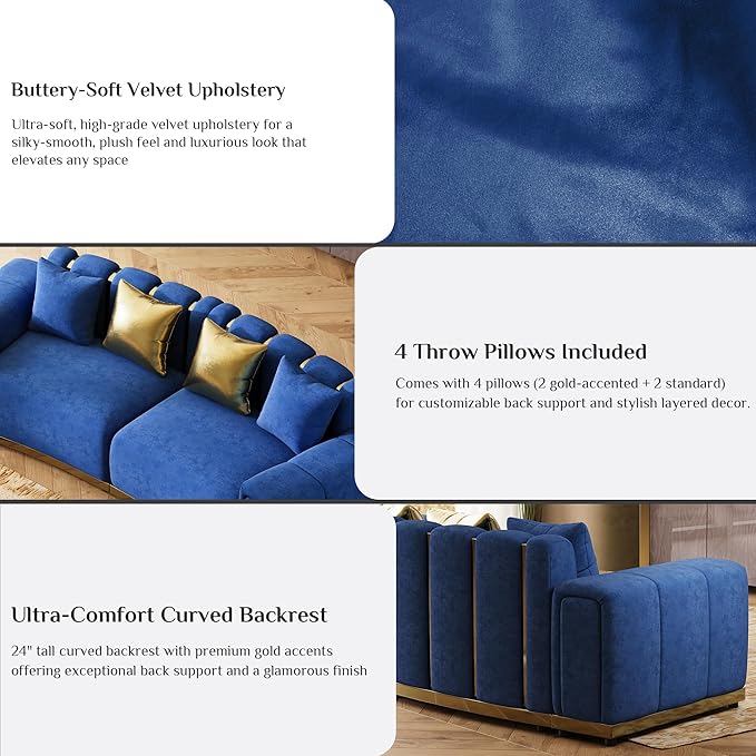 Oversized Velvet Chesterfield Couch - Image 3