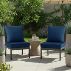 Summsun Outdoor Chair Cushions, Faux Linen Backrest and Deep Seat Cushion Set - Image 9