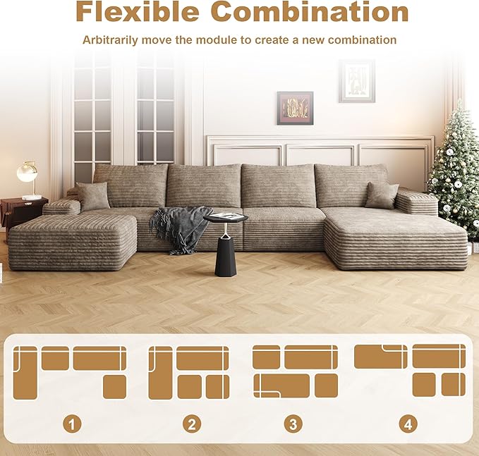 136" Sectional Couches for Living Room Cloud Couch Sofa - Image 6