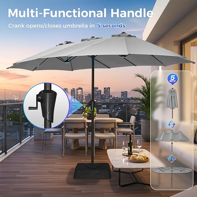 SUPERJARE 13FT Outdoor Patio Umbrella - Image 6
