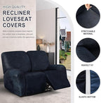 ANARACHON Leather Look Loveseat Recliner Cover, 6-Pieces Stretch Dual Recliner - Image 3
