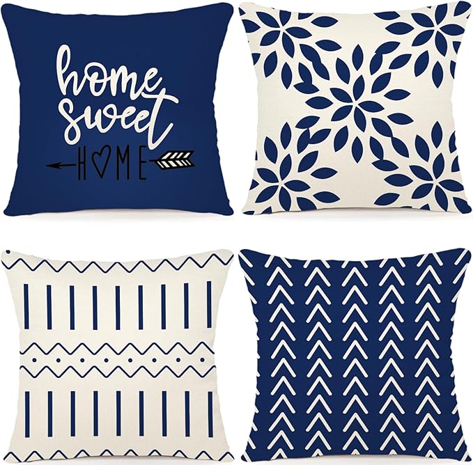 YCOLL Pillow Covers 18x18 Set of 4, Modern Sofa Throw Pillow Cover, Decorative by PillowCoversExpert