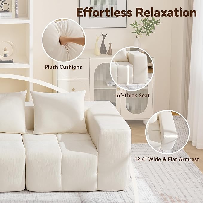 119" Boneless U-Shaped Sofa Couch - Image 5