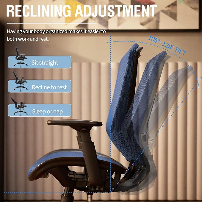 ELABEST Mesh Office Chair, Ergonomic Computer Desk Chair, Sturdy Task Chair- - Image 8