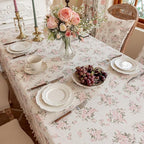 VClife Shabby Chic Pink White Floral Tablecloth - Image 4