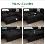 HONBAY Modular Sectional Sleeper Sofa Bed, - Image 4