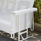 Crosley Furniture Bates Retro Metal Outdoor Sofa Glider, 3-Person Rocking Patio - Image 9
