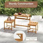 Tangkula 3-in-1 Convertible Bench Picnic Table, Space-Saving Patio Convert A - Image 7