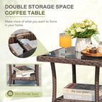Greesum 3 Piece Outdoor Wicker Rocking Chairs Patio Furniture Set - Image 7