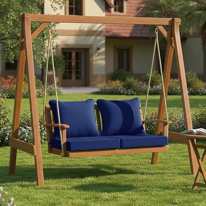 Summsun Outdoor Chair Cushions Set of 2, Waterproof Backrest and Deep Seat - Image 8