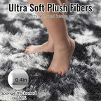 PAGISOFE Black White Rugs for Living Room 6x9, Shag Fuzzy Fluffy Rugs for - Image 2