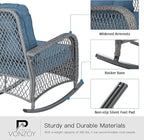 Patio Furniture Set 3 Pieces, Wicker Rocking Bistro Set - Image 4