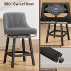 YaFiti Swivel Bar Stools Set of 4, 26 Inch Counter Height Bar Stools - Image 4