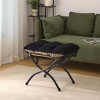 15" Folding Ottoman, Foldable Footrest Stool, Small Foot Stool - Image 2