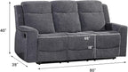 Betsy Furniture Soft Microfiber Manual Reclining Sofa w/Dropdown Table - Image 2