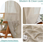 Chyhomenyc Semi Sheer Curtains 96 Inches Long 2 Panels - Image 8