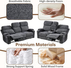 HAOMARKETS Power Oversized Reclining Sofa Couch Set of 2 - Image 7