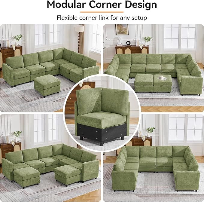 104'' U Shaped Modular Sofa, Sectional Couches - Image 6