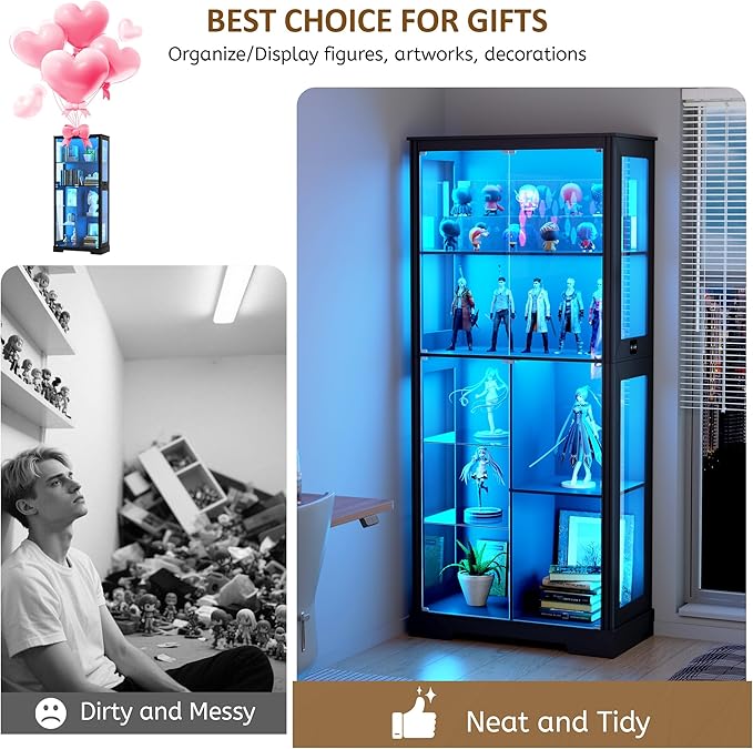 Gurexl Modern Glass Display Cabinet - Image 8