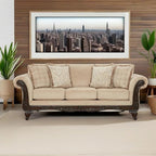 Hernen Carved Wood Frame Sofa - Image 4