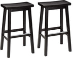 Amazon Basics Solid Wood Saddle-Seat Counter Height Bar Stools by AmazonBasics